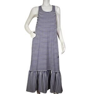 Tommy Bahama Striped Racerback Maxi Dress | Blue White | Size M | NWT